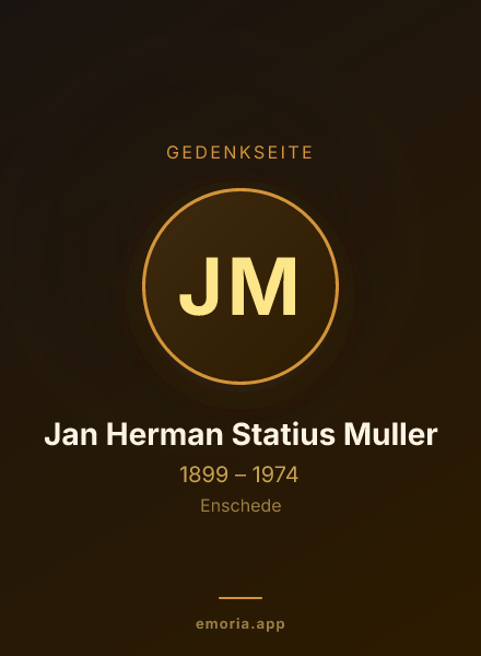 Gedenkportrait von Jan Herman Statius Muller