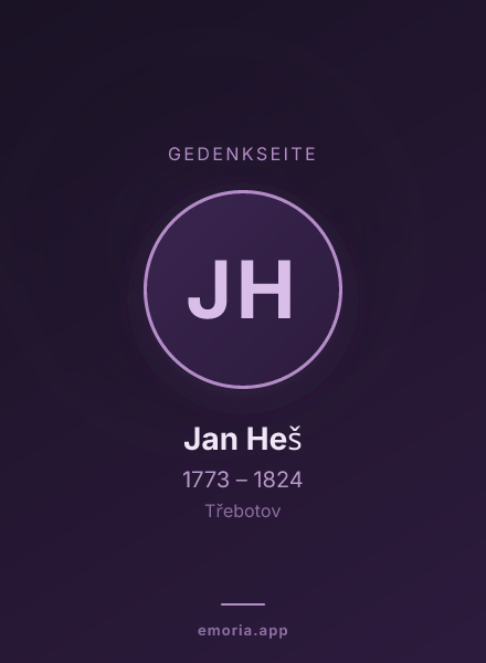 Gedenkportrait von Jan Heš
