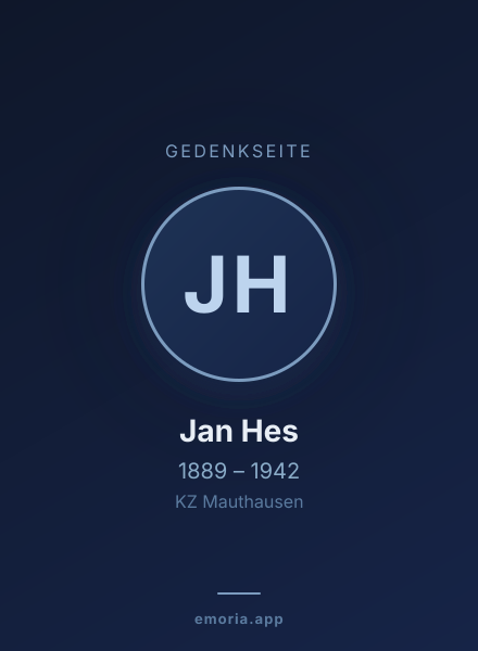 Gedenkportrait von Jan Hes