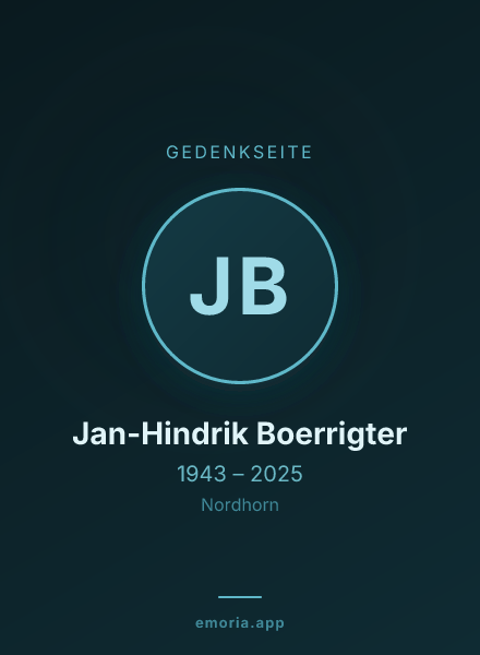 Gedenkportrait von Jan-Hindrik Boerrigter