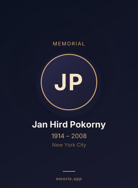 Memorial portrait of Jan Hird Pokorny