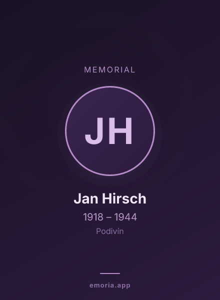 Memorial portrait of Jan Hirsch