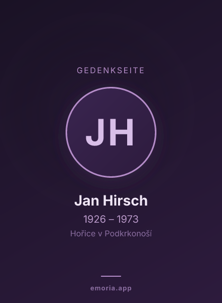 Gedenkportrait von Jan Hirsch
