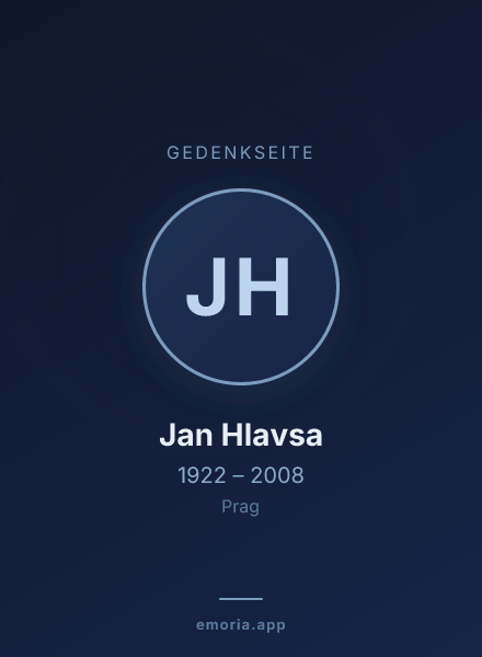 Gedenkportrait von Jan Hlavsa