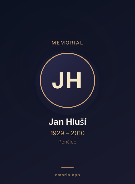 Memorial portrait of Jan Hluší