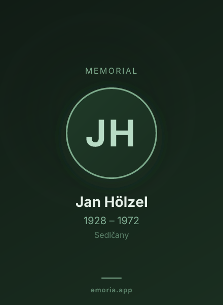 Memorial portrait of Jan Hölzel