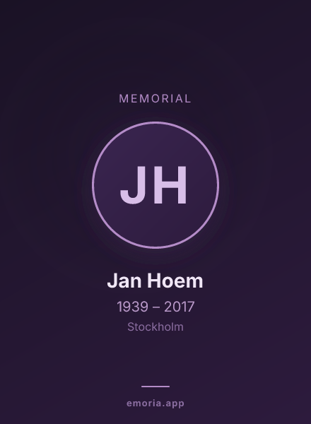 Memorial portrait of Jan Hoem