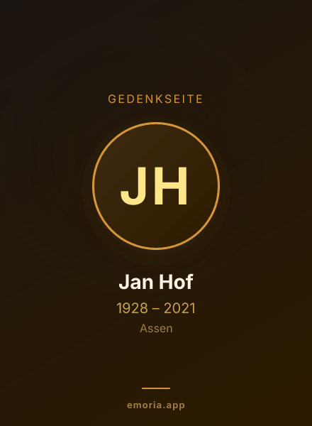 Gedenkportrait von Jan Hof