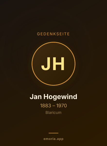 Gedenkportrait von Jan Hogewind
