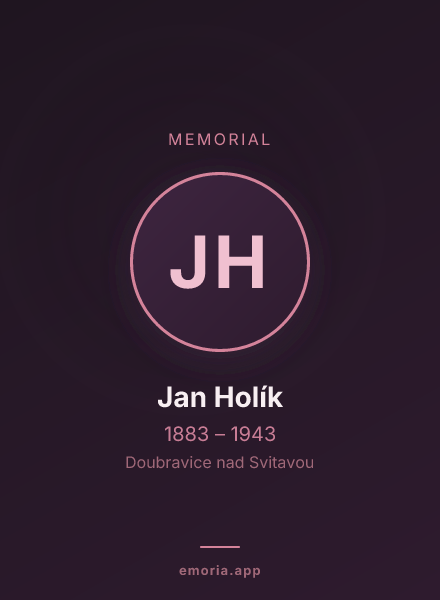 Memorial portrait of Jan Holík