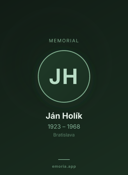 Memorial portrait of Ján Holík