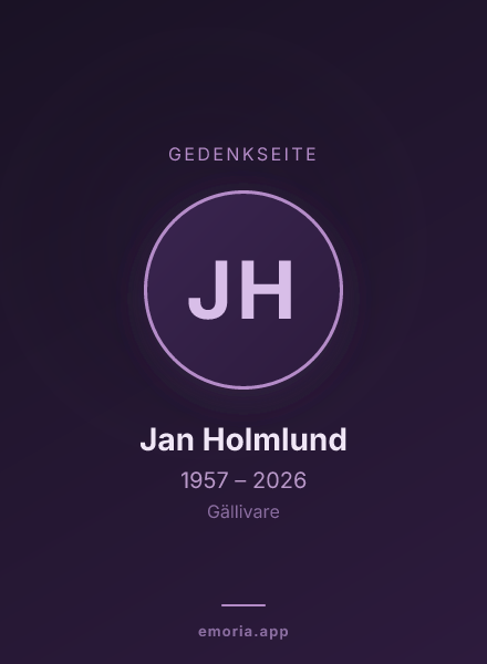 Gedenkportrait von Jan Holmlund