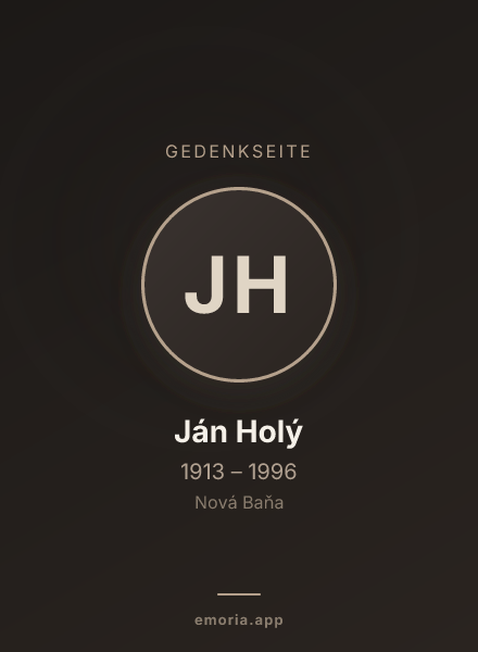 Gedenkportrait von Ján Holý