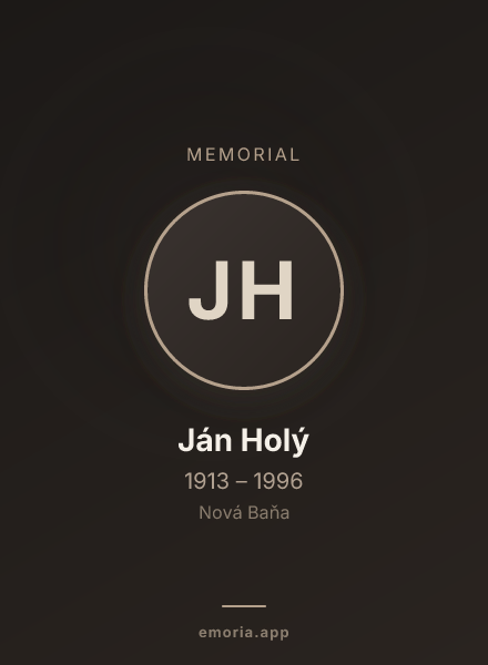 Memorial portrait of Ján Holý