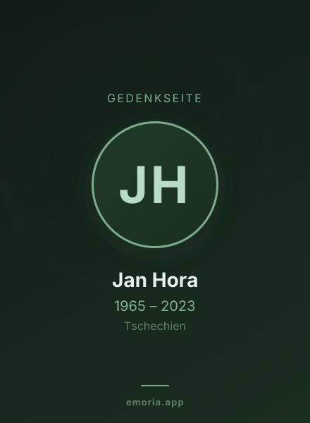 Gedenkportrait von Jan Hora