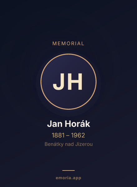 Memorial portrait of Jan Horák
