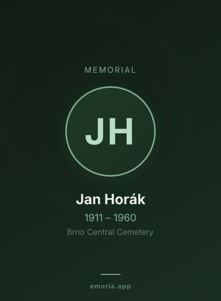 Memorial portrait of Jan Horák