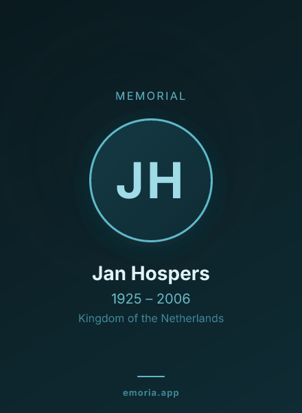 Memorial portrait of Jan Hospers