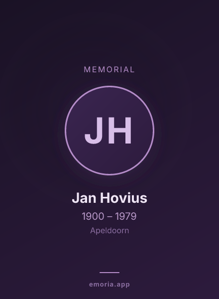 Memorial portrait of Jan Hovius