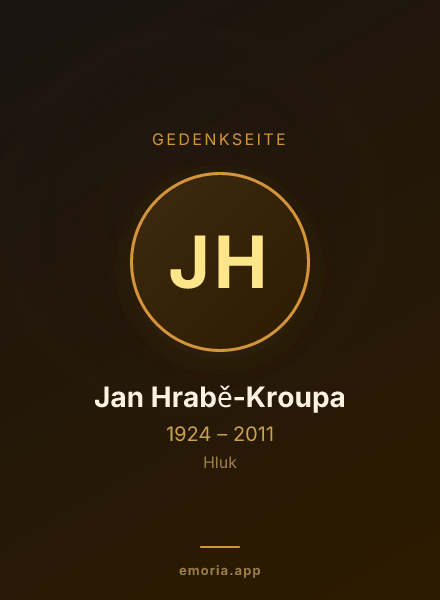 Gedenkportrait von Jan Hrabě-Kroupa