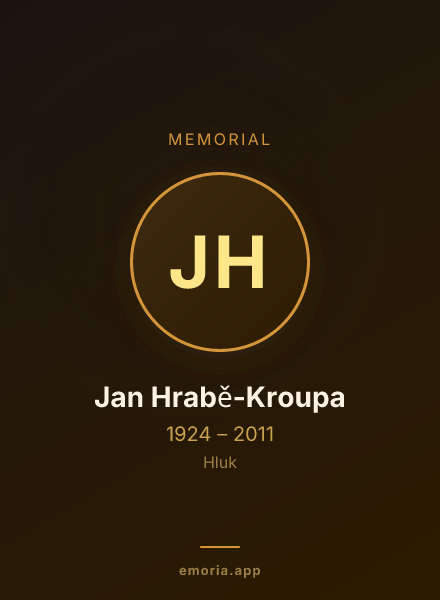 Memorial portrait of Jan Hrabě-Kroupa