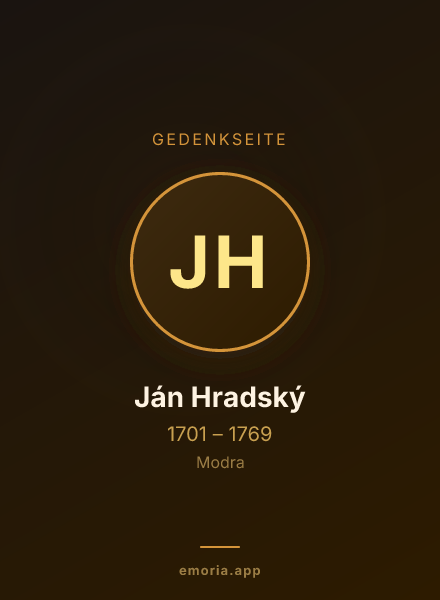 Gedenkportrait von Ján Hradský