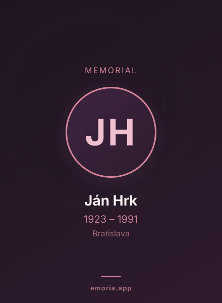 Memorial portrait of Ján Hrk