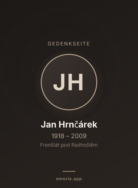 Gedenkportrait von Jan Hrnčárek