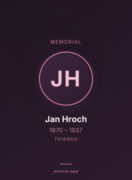 Memorial portrait of Jan Hroch