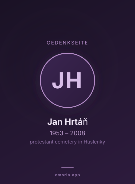 Gedenkportrait von Jan Hrtáň