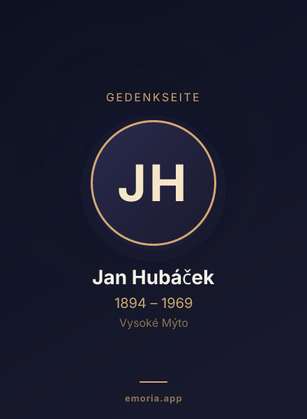 Gedenkportrait von Jan Hubáček