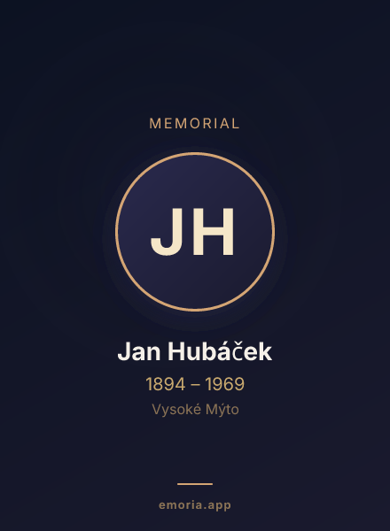 Memorial portrait of Jan Hubáček