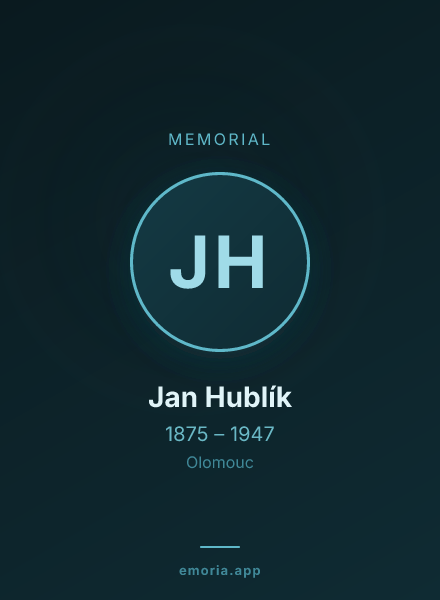 Memorial portrait of Jan Hublík