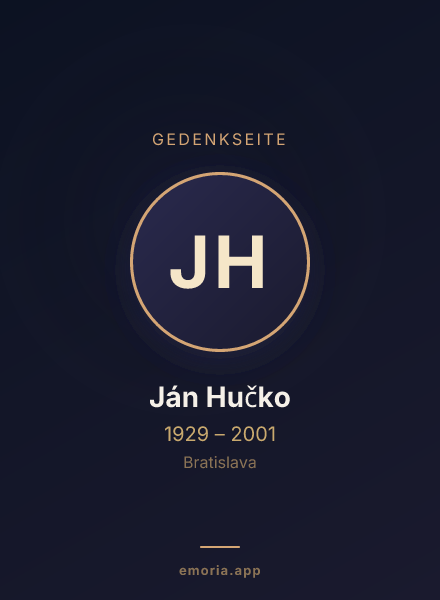 Gedenkportrait von Ján Hučko