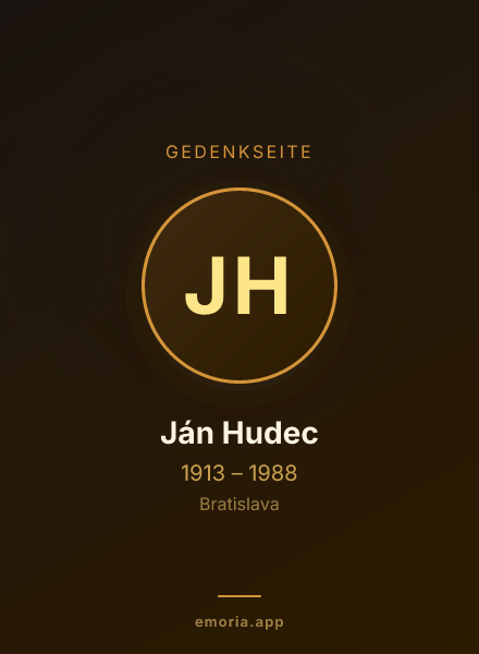 Gedenkportrait von Ján Hudec