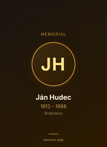 Memorial portrait of Ján Hudec