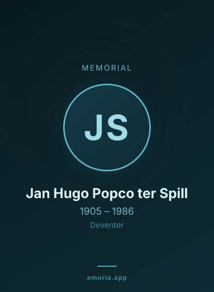 Memorial portrait of Jan Hugo Popco ter Spill