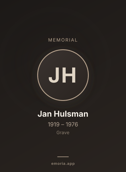 Memorial portrait of Jan Hulsman