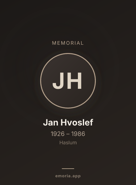 Memorial portrait of Jan Hvoslef