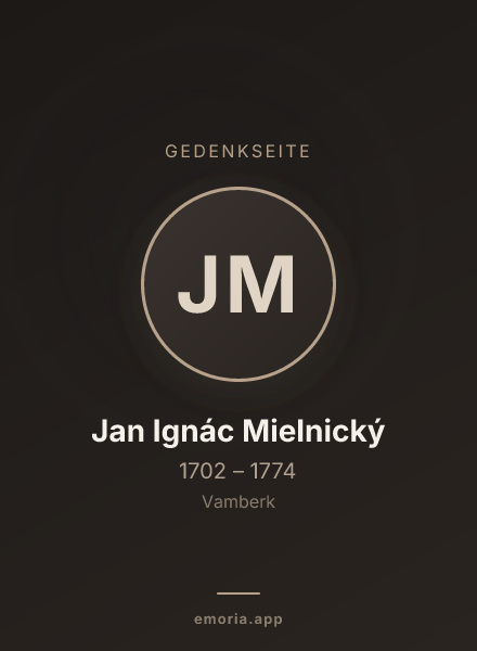 Gedenkportrait von Jan Ignác Mielnický