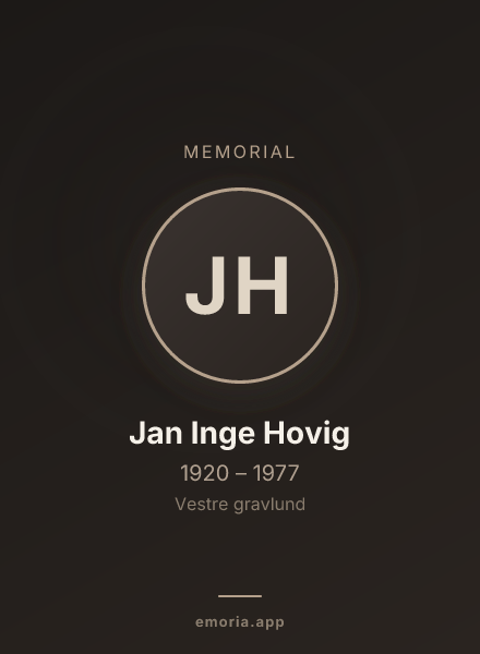 Memorial portrait of Jan Inge Hovig