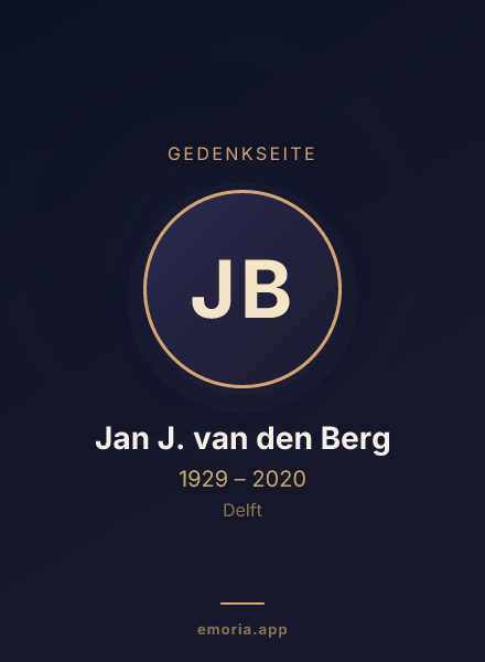 Gedenkportrait von Jan J. van den Berg
