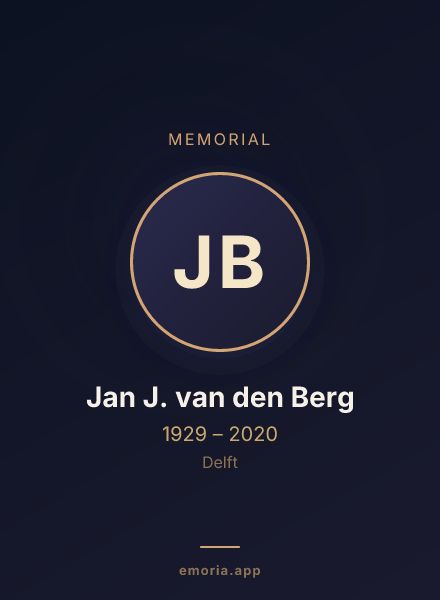 Memorial portrait of Jan J. van den Berg