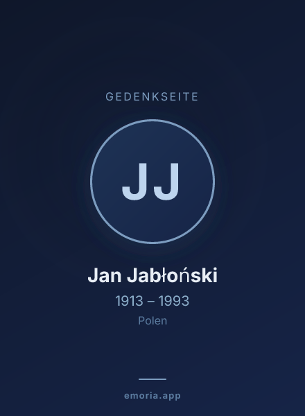 Gedenkportrait von Jan Jabłoński