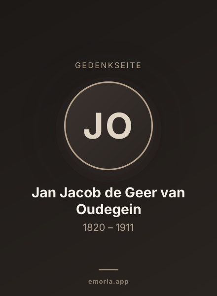 Gedenkportrait von Jan Jacob de Geer van Oudegein