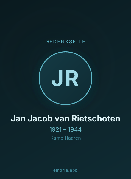 Gedenkportrait von Jan Jacob van Rietschoten