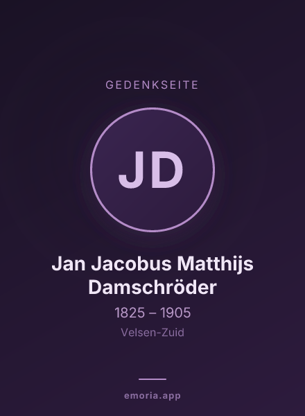 Gedenkportrait von Jan Jacobus Matthijs Damschröder