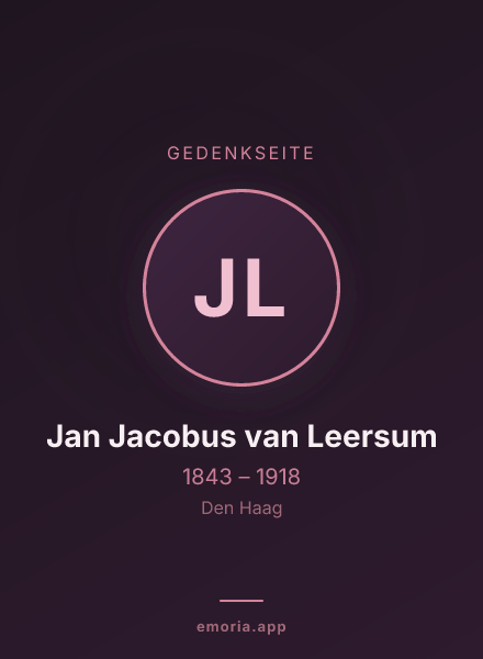 Gedenkportrait von Jan Jacobus van Leersum