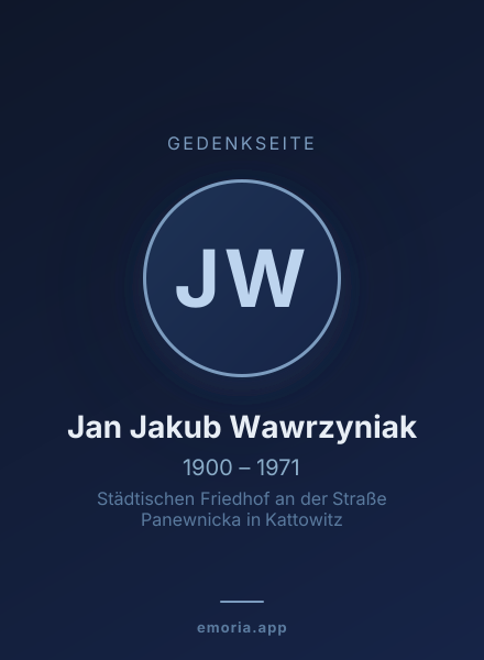 Gedenkportrait von Jan Jakub Wawrzyniak