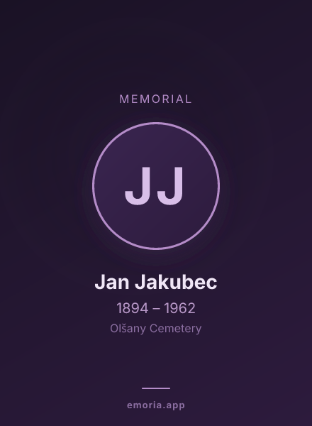 Memorial portrait of Jan Jakubec